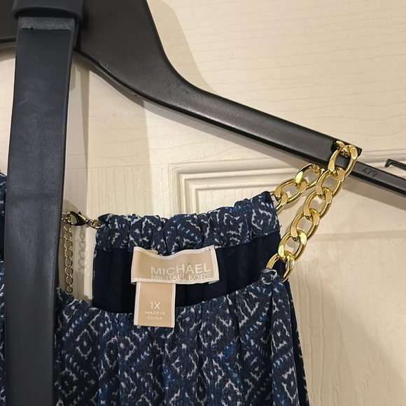 EUC Michael Michael Kors tile print chain Maxi dress with belt - Picture 2 of 5